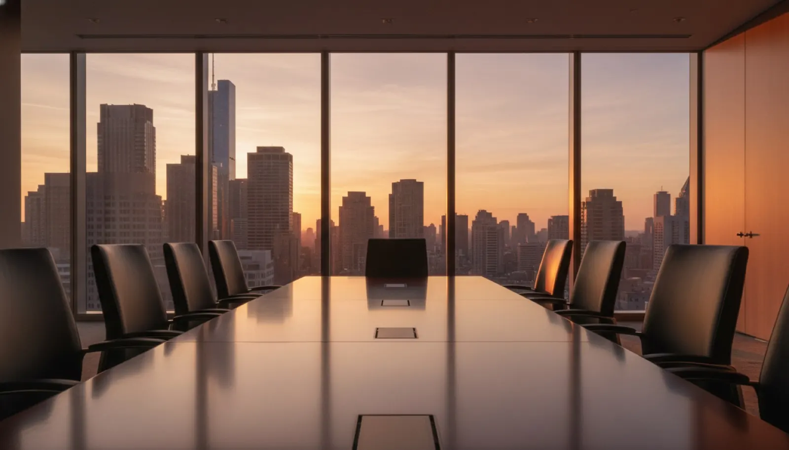 Boardroom with city view
